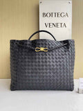 Bottega Veneta Large Andiamo Bag 766019 Black Lambskin bonded Intrecciato