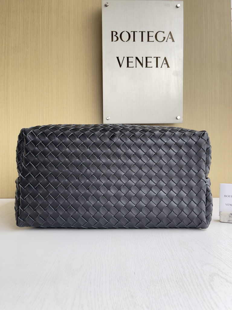 Bottega Veneta Large Andiamo Bag 766019 Black Lambskin bonded Intrecciato