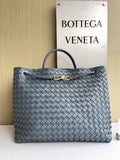 Bottega Veneta Large Andiamo Bag 766019 Gray Lambskin bonded Intrecciato