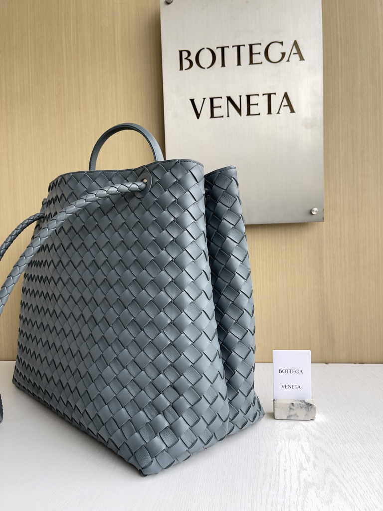 Bottega Veneta Large Andiamo Bag 766019 Gray Lambskin bonded Intrecciato