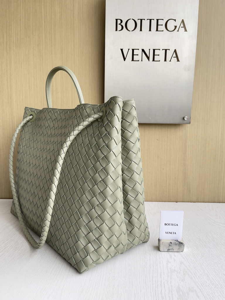 Bottega Veneta Large Andiamo Bag 766019 Light Green Lambskin bonded Intrecciato