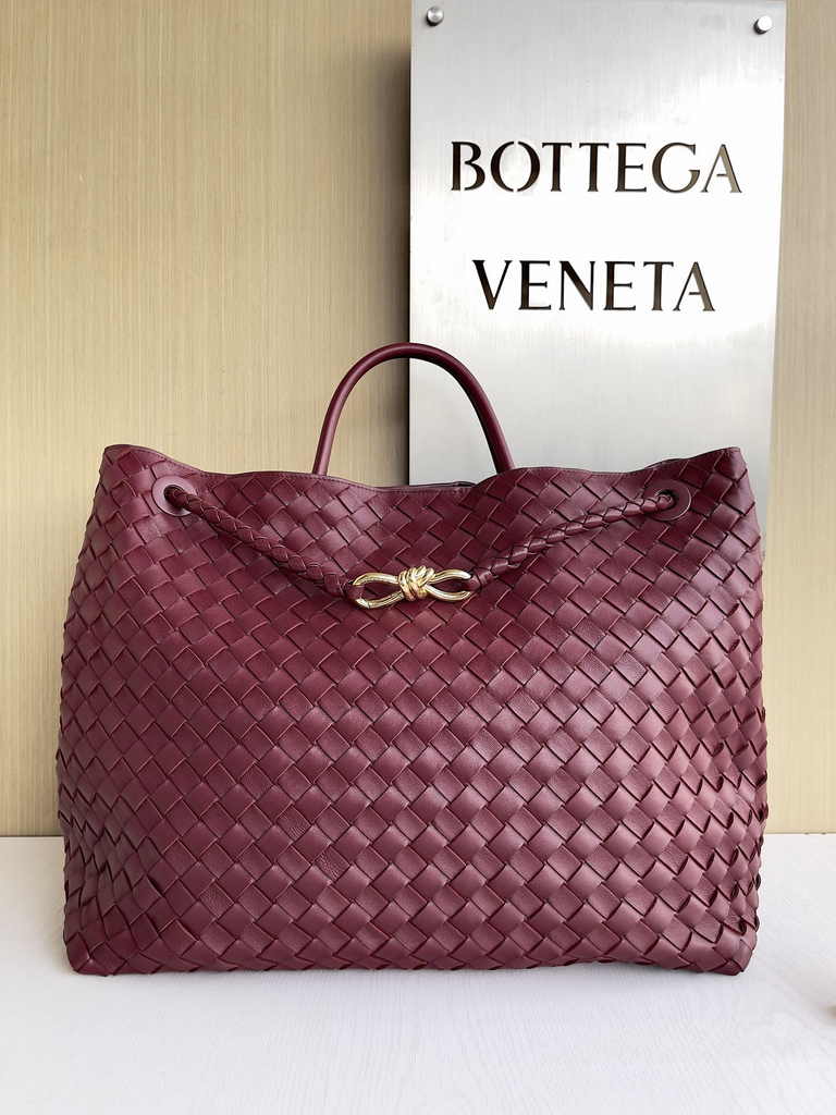 Bottega Veneta Large Andiamo Bag 766019 Red Lambskin bonded Intrecciato