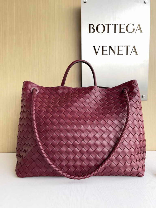 Bottega Veneta Large Andiamo Bag 766019 Red Lambskin bonded Intrecciato