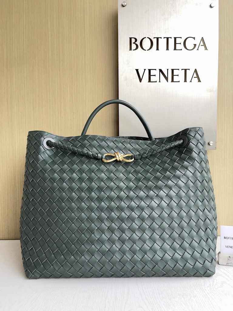 Bottega Veneta Large Andiamo Bag 766019 Dark Green Lambskin bonded Intrecciato