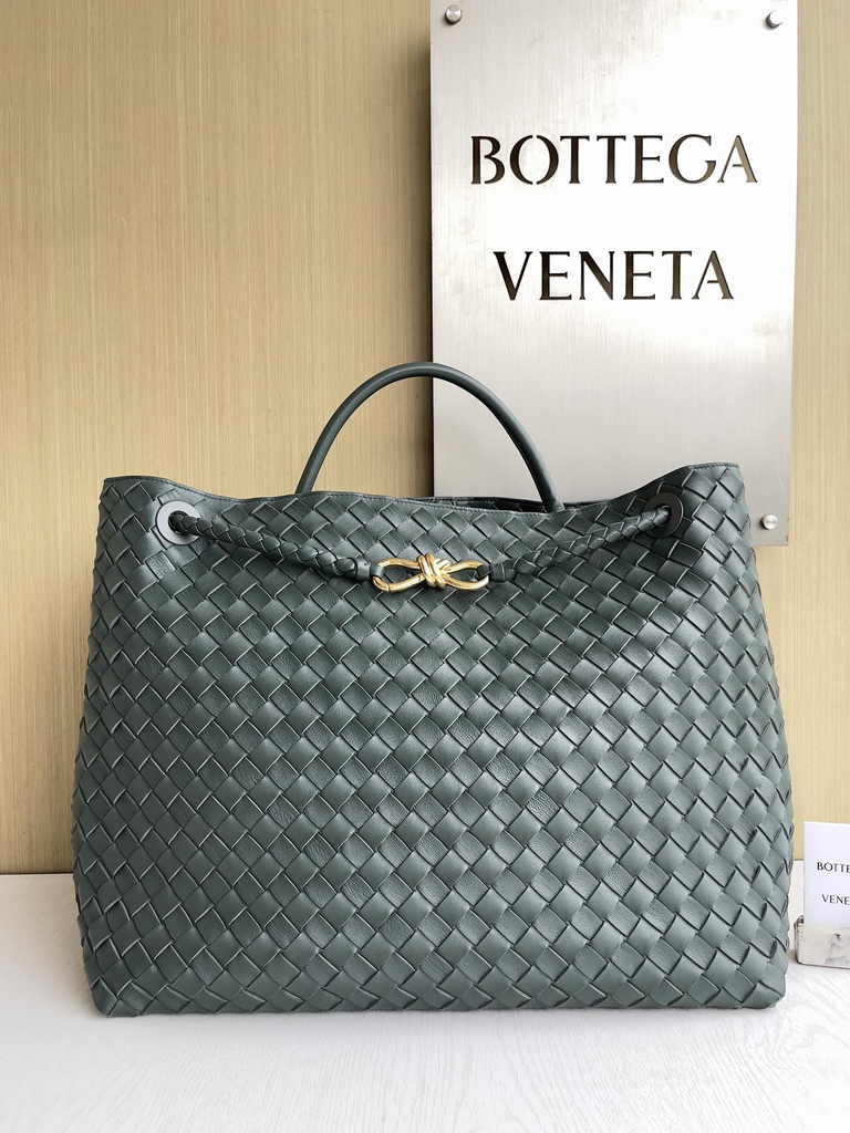 Bottega Veneta Large Andiamo Bag 766019 Dark Green Lambskin bonded Intrecciato