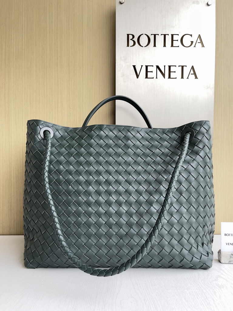 Bottega Veneta Large Andiamo Bag 766019 Dark Green Lambskin bonded Intrecciato