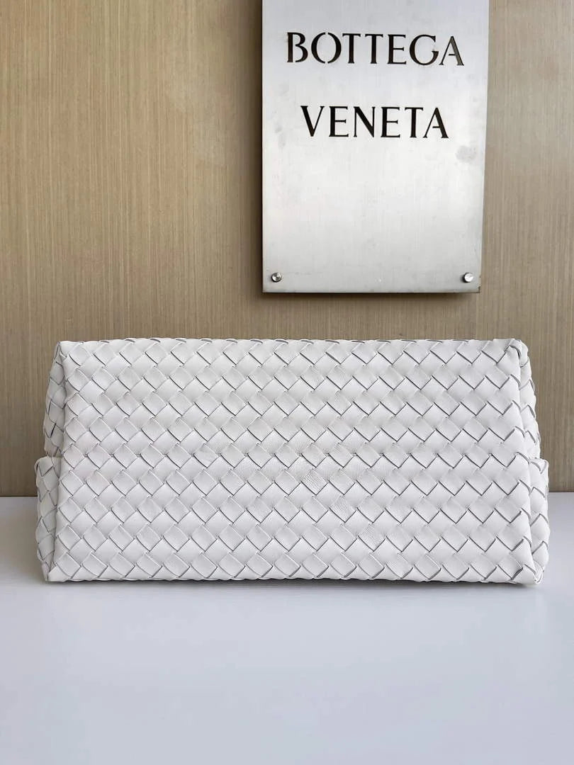 Bottega Veneta Large Andiamo Bag 766019 White Lambskin Intrecciato