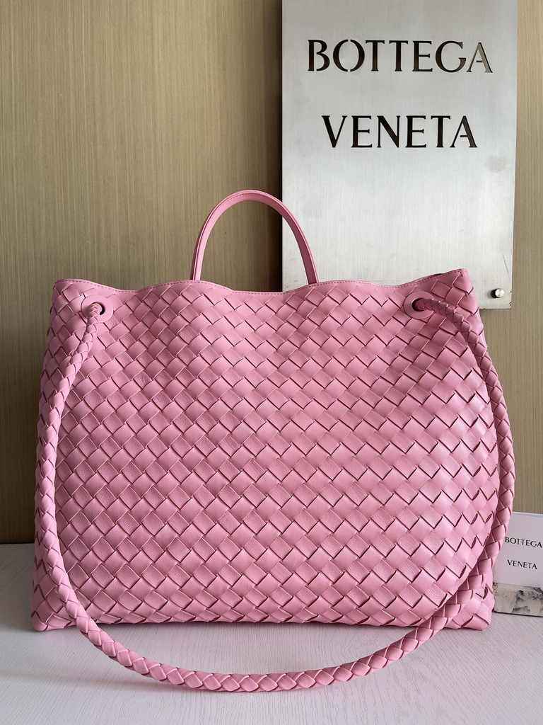 Bottega Veneta Large Andiamo Bag 766019 Pink Lambskin bonded Intrecciato