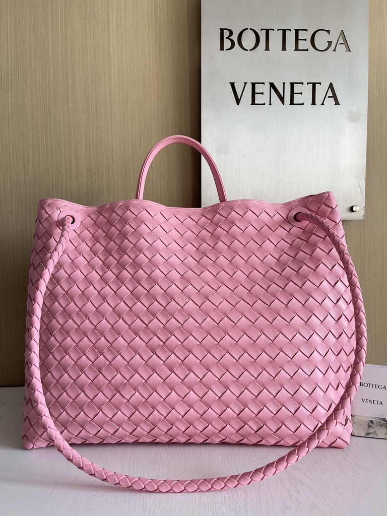 Bottega Veneta Large Andiamo Bag 766019 Pink Lambskin bonded Intrecciato