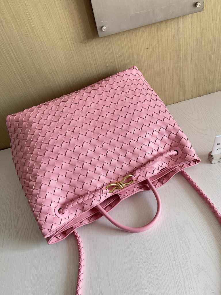 Bottega Veneta Large Andiamo Bag 766019 Pink Lambskin bonded Intrecciato
