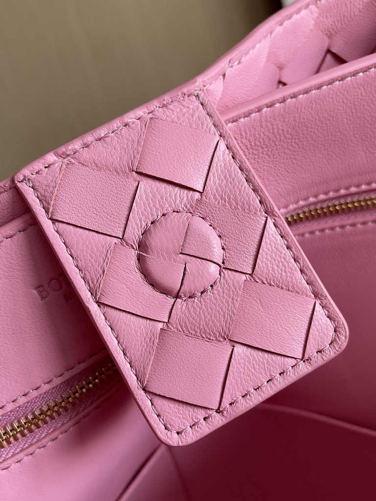 Bottega Veneta Large Andiamo Bag 766019 Pink Lambskin bonded Intrecciato