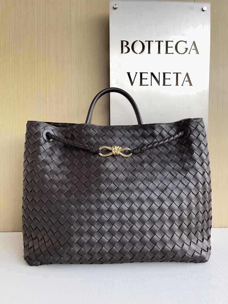 Bottega Veneta Large Andiamo Bag 766019 Brown Lambskin bonded Intrecciato