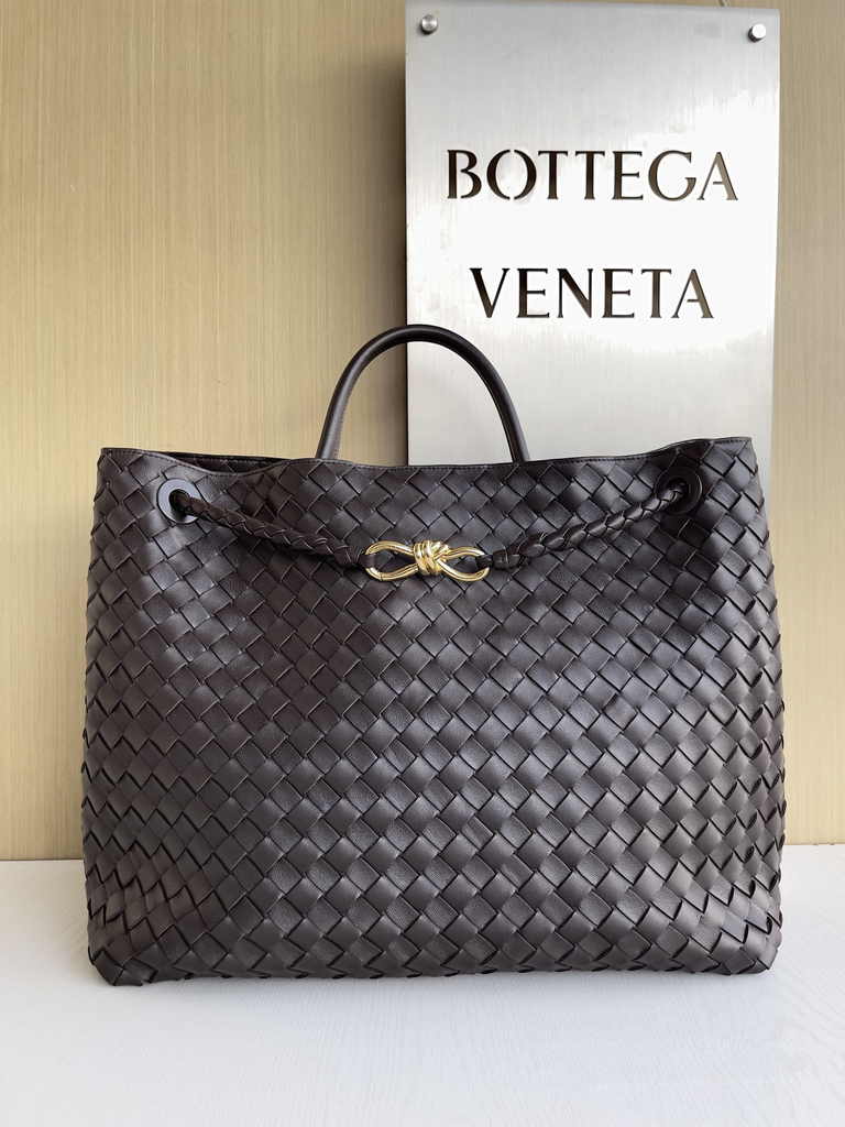 Bottega Veneta Large Andiamo Bag 766019 Brown Lambskin bonded Intrecciato