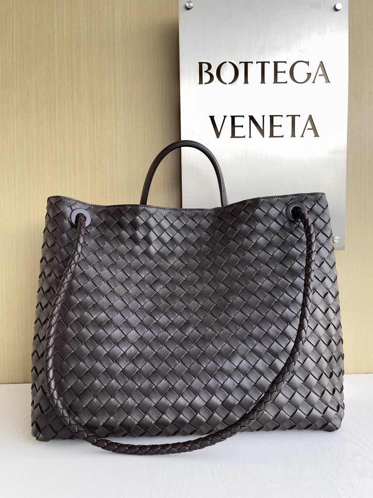 Bottega Veneta Large Andiamo Bag 766019 Brown Lambskin bonded Intrecciato