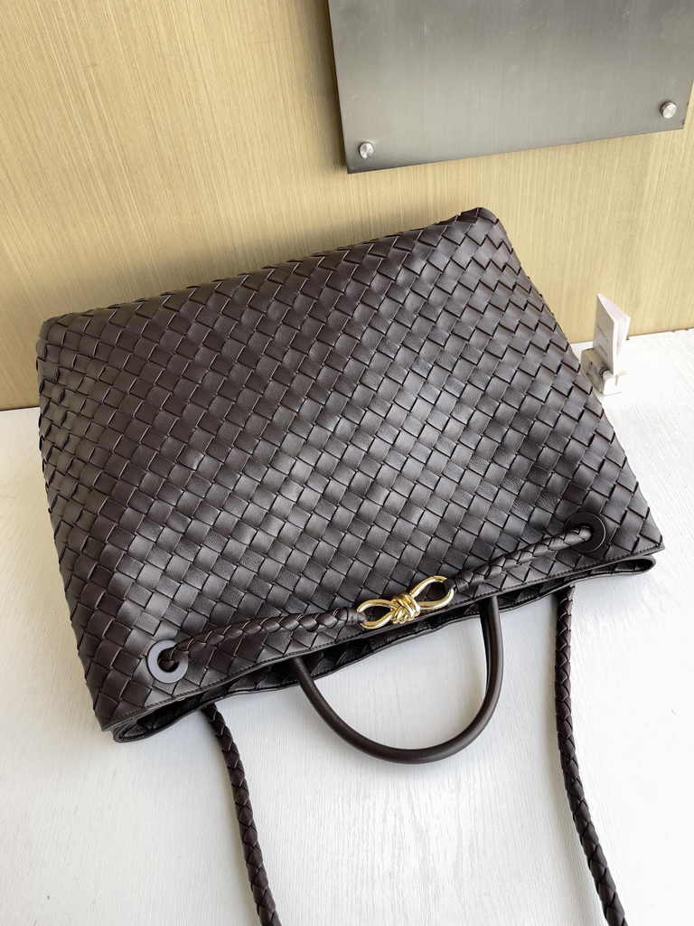 Bottega Veneta Large Andiamo Bag 766019 Brown Lambskin bonded Intrecciato