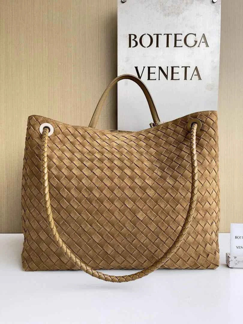 Bottega Veneta Large Andiamo Bag 766019 Tan Suede