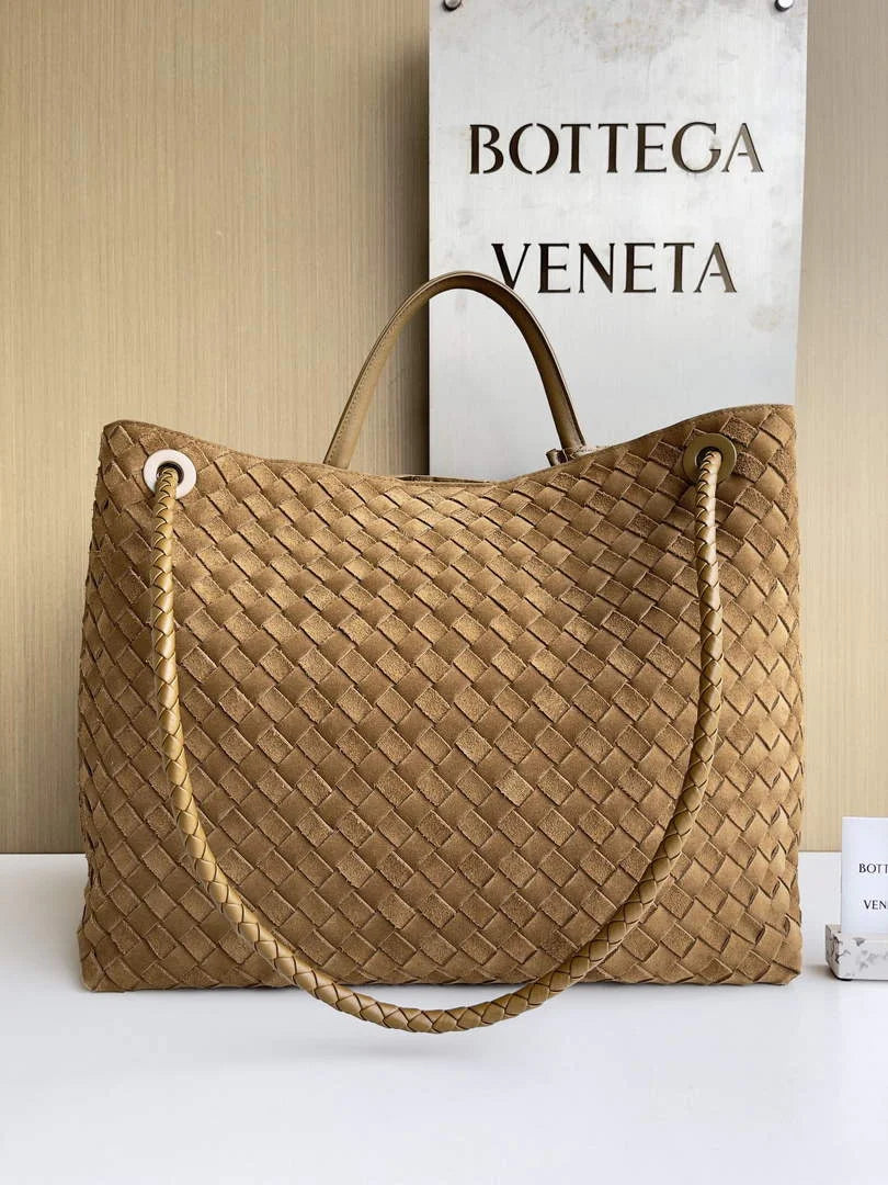 Bottega Veneta Large Andiamo Bag 766019 Tan Suede