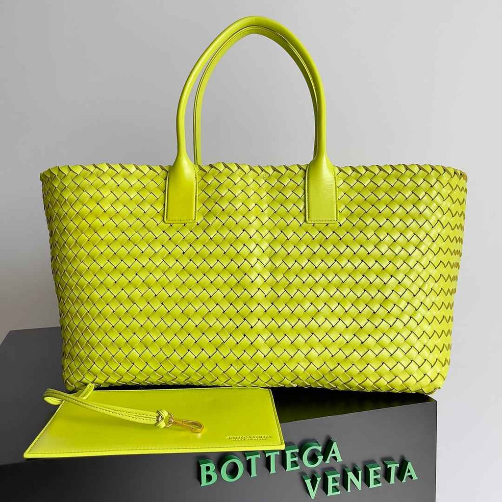 Bottega Veneta Large Cabat Bag 608811 Lambskin leather Yellow