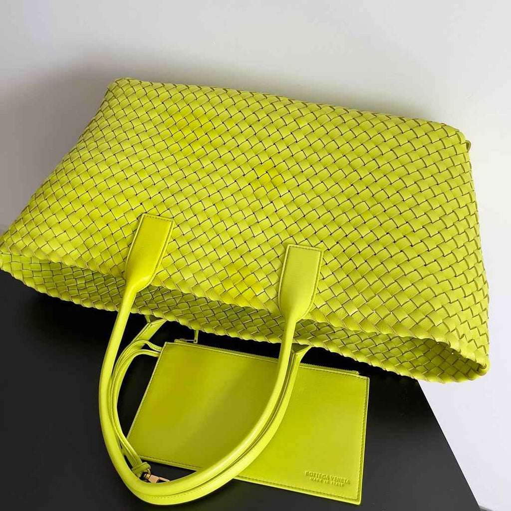Bottega Veneta Large Cabat Bag 608811 Lambskin leather Yellow