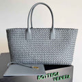 Bottega Veneta Large Cabat Bag 608811 Lambskin leather Gray