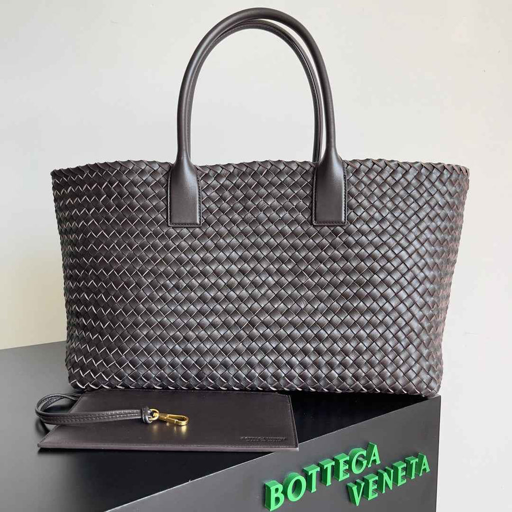 Bottega Veneta Large Cabat Bag 608811 Lambskin leather Dark Brown