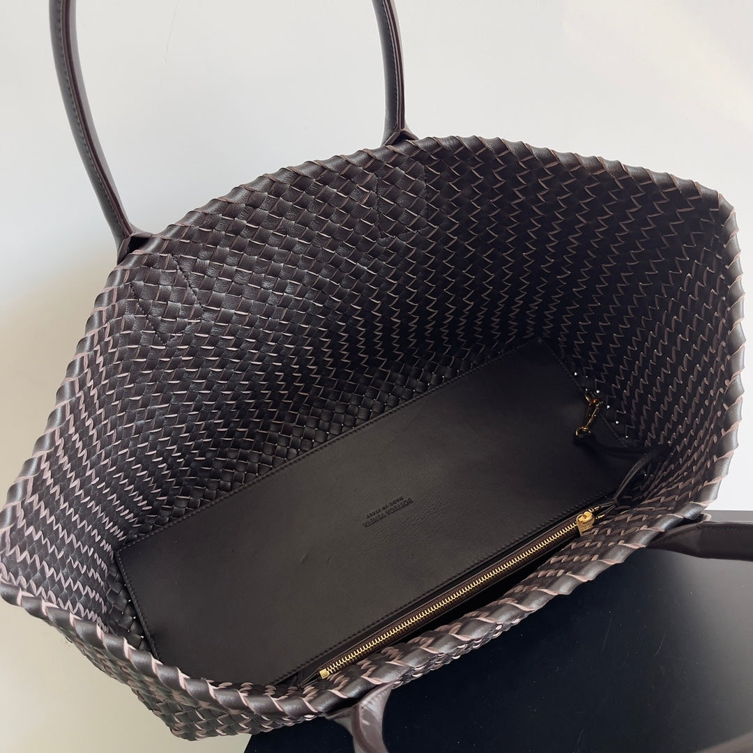 Bottega Veneta Large Cabat Bag 608811 Lambskin leather Dark Brown