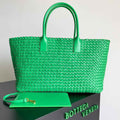 Bottega Veneta Large Cabat Bag 608811 Green Lambskin leather