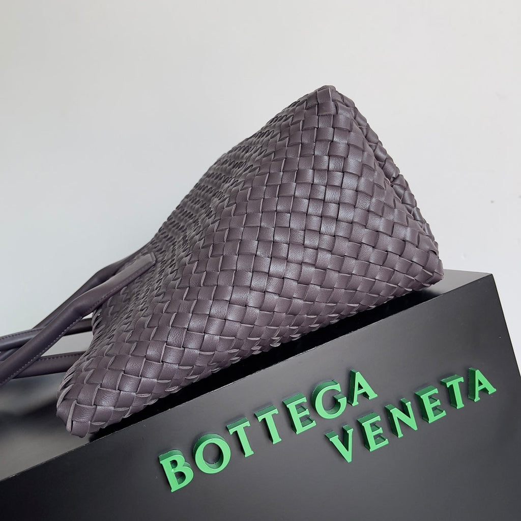 Bottega Veneta Large Cabat Bag 608811  Dark Brown Lambskin leather