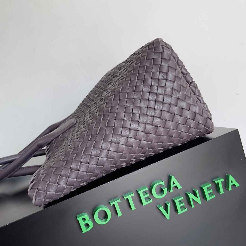 Bottega Veneta Large Cabat Bag 608811  Dark Brown Lambskin leather