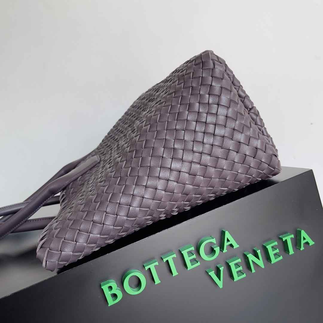 Bottega Veneta Large Cabat Bag 608811  Dark Brown Lambskin leather