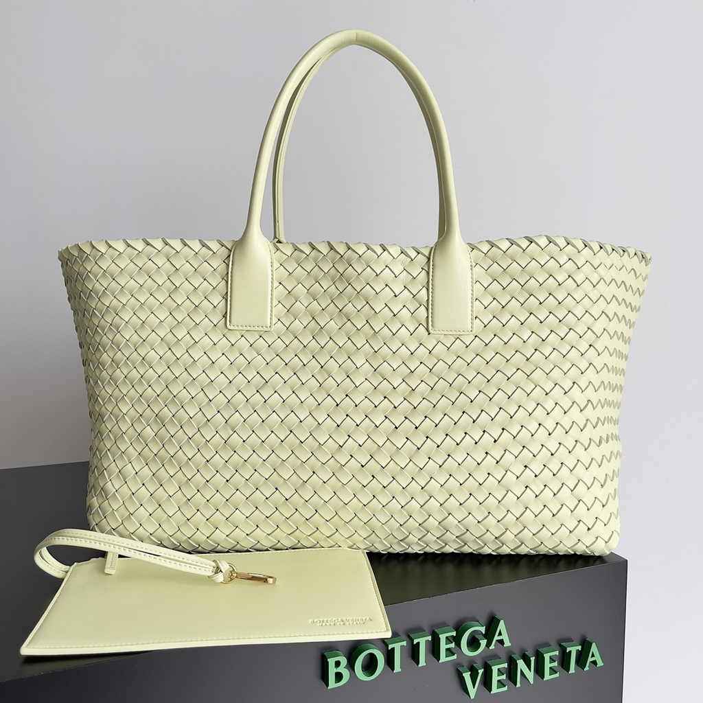 Bottega Veneta Large Cabat Bag 608811 Yellow Lambskin leather