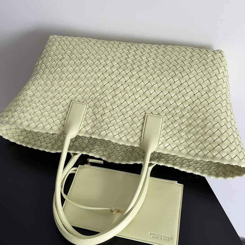 Bottega Veneta Large Cabat Bag 608811 Yellow Lambskin leather