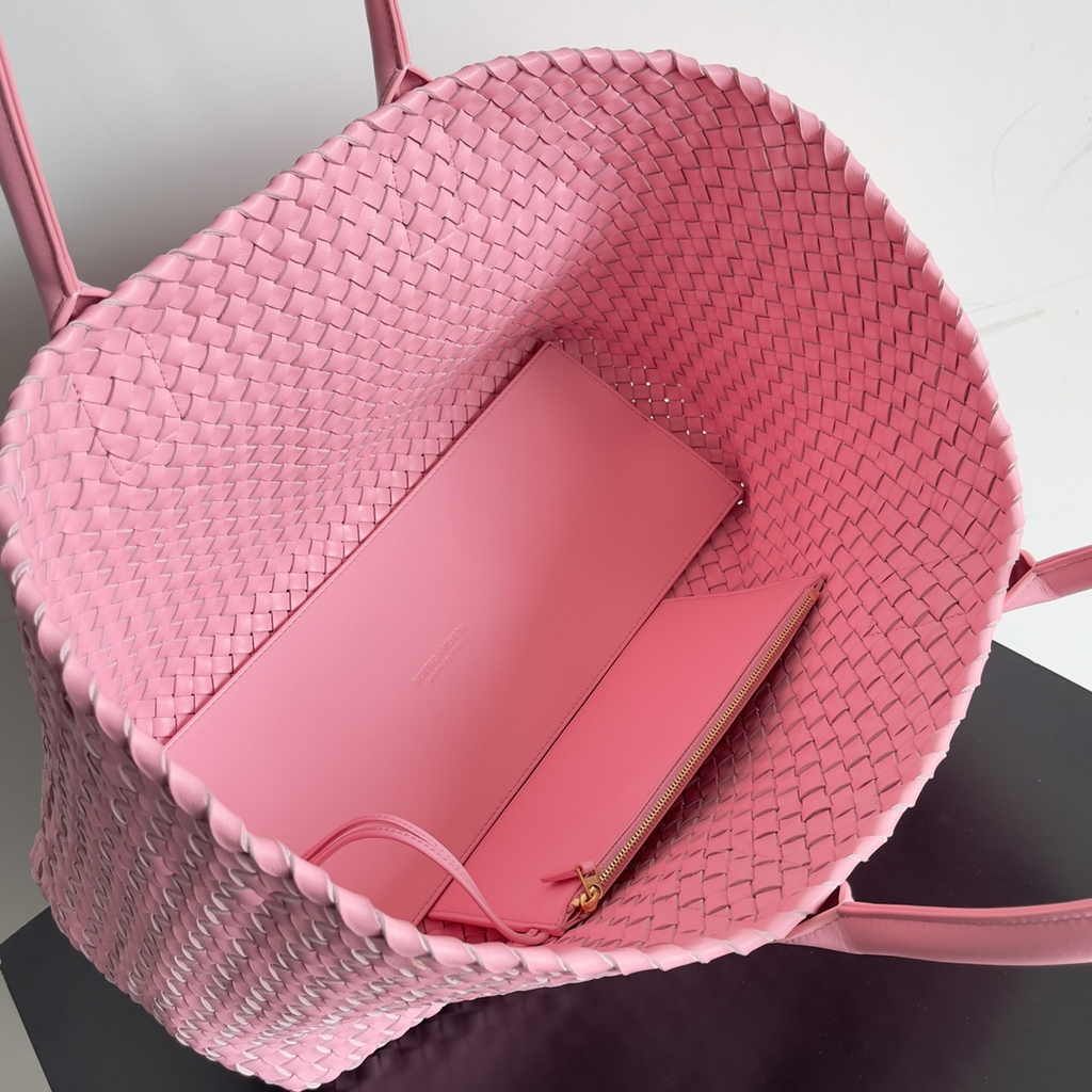 Bottega Veneta Large Cabat Bag 608811 Pink Lambskin leather
