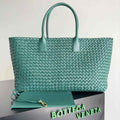 Bottega Veneta Large Cabat Bag 608811 Dark Green Lambskin leather