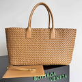 Bottega Veneta Large Cabat Bag 608811 Brown Lambskin leather