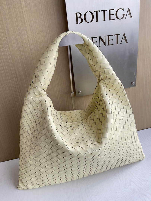 Bottega Veneta Large Hop Bag 763970 Calfskin Light Yellow
