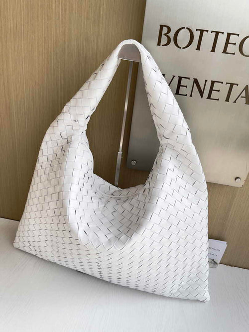 Bottega Veneta Large Hop Bag 763970 Calfskin White