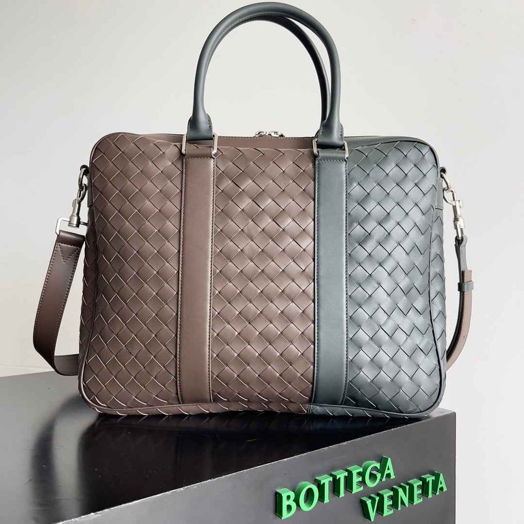 Bottega Veneta Large Intrecciato Briefcase 755128 Calfskin Brown