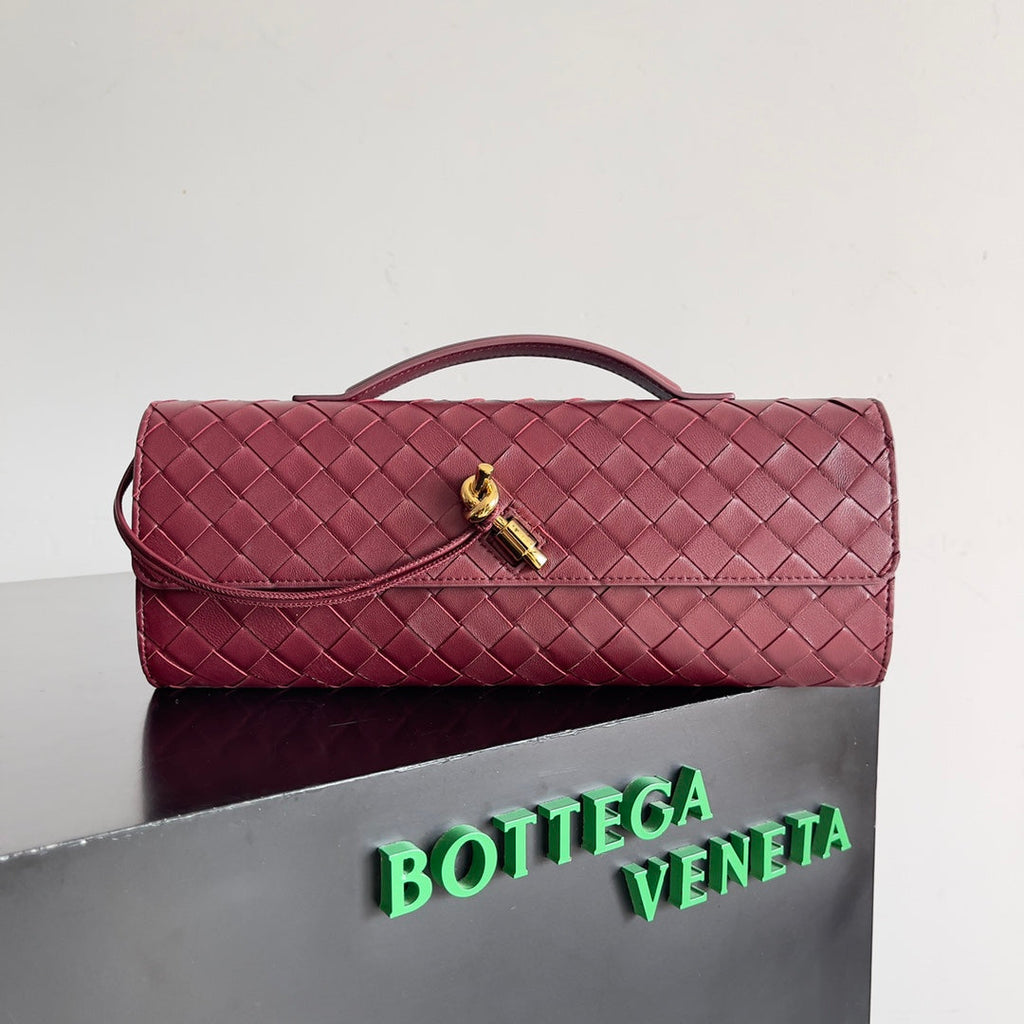 Bottega Veneta Long Clutch Andiamo With Handle 741511 Calfskin Barolo