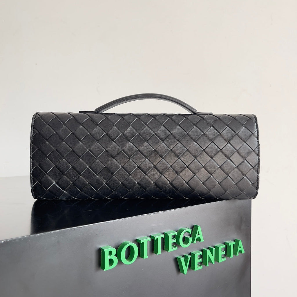 Bottega Veneta Long Clutch Andiamo With Handle 741511 Calfskin Black