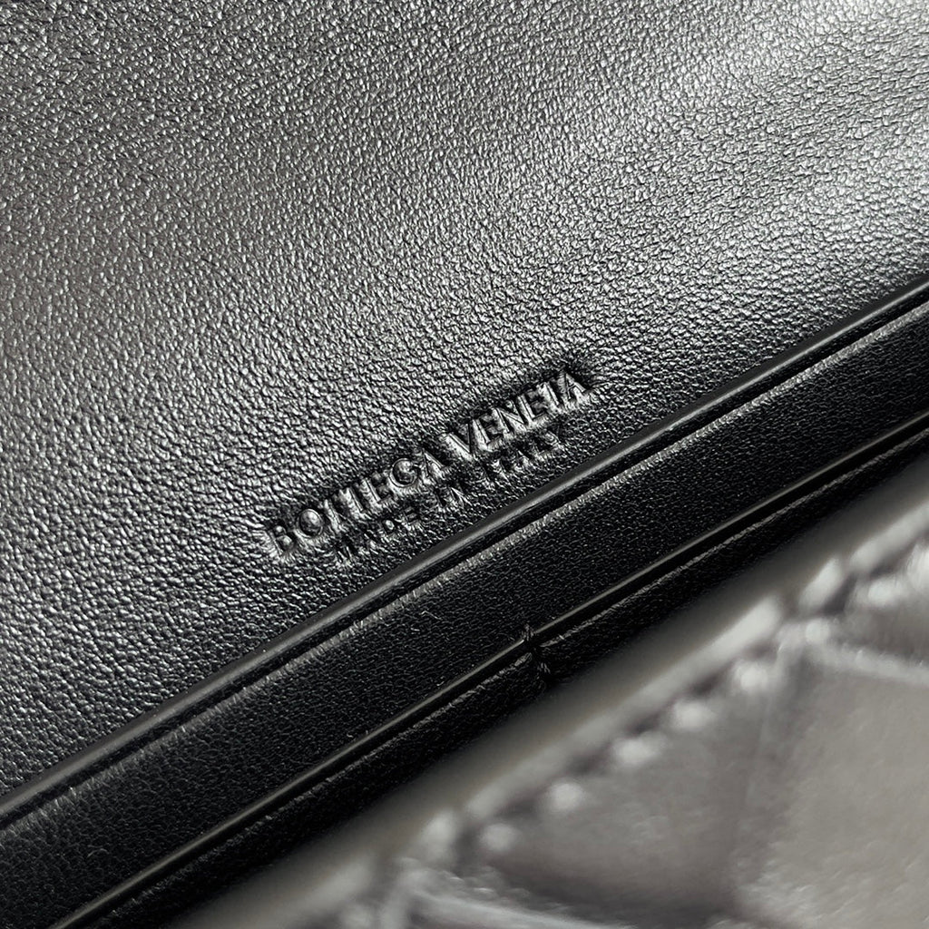 Bottega Veneta Long Clutch Andiamo With Handle 741511 Calfskin Black