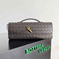 Bottega Veneta Long Clutch Andiamo With Handle 741511 Calfskin Brown