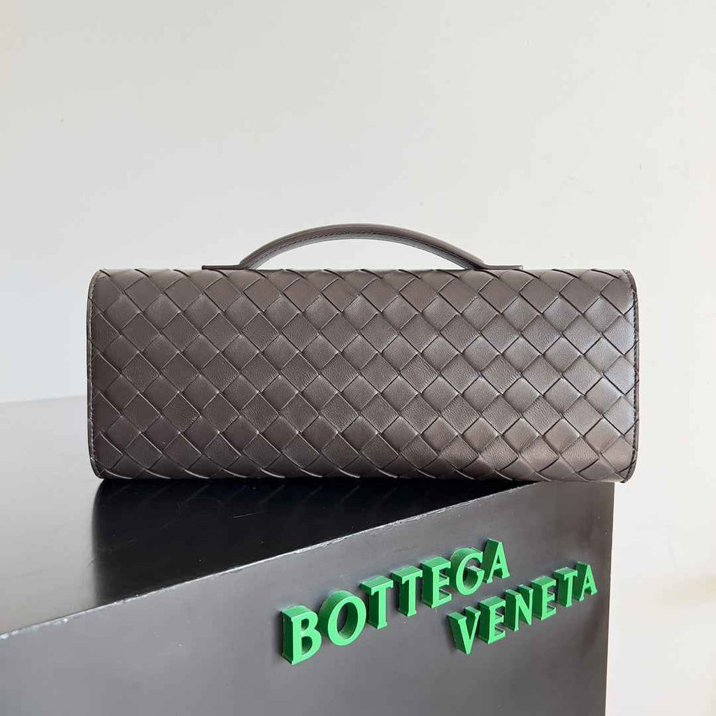 Bottega Veneta Long Clutch Andiamo With Handle 741511 Calfskin Brown