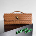 Bottega Veneta Long Clutch Andiamo With Handle 741511 Calfskin Tan
