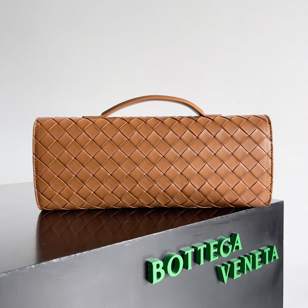 Bottega Veneta Long Clutch Andiamo With Handle 741511 Calfskin Tan
