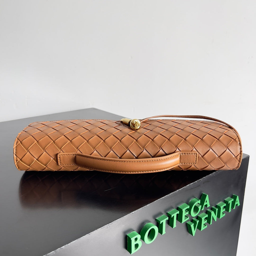 Bottega Veneta Long Clutch Andiamo With Handle 741511 Calfskin Tan