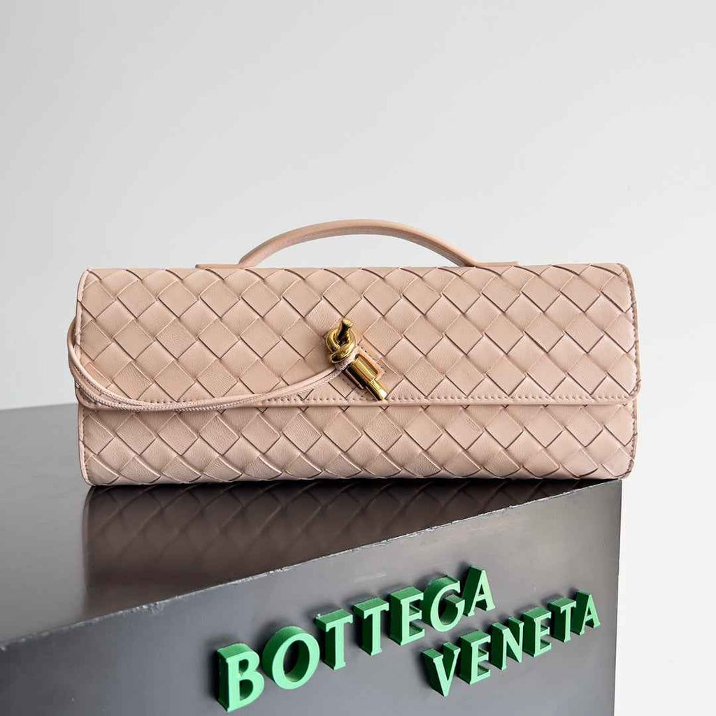 Bottega Veneta Long Clutch Andiamo With Handle 741511 Calfskin Pink