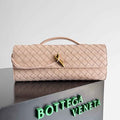 Bottega Veneta Long Clutch Andiamo With Handle 741511 Calfskin Pink