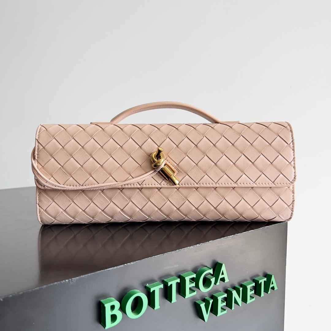 Bottega Veneta Long Clutch Andiamo With Handle 741511 Calfskin Pink