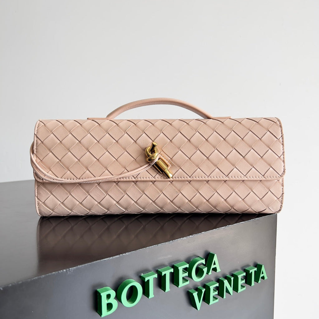 Bottega Veneta Long Clutch Andiamo With Handle 741511 Calfskin Pink
